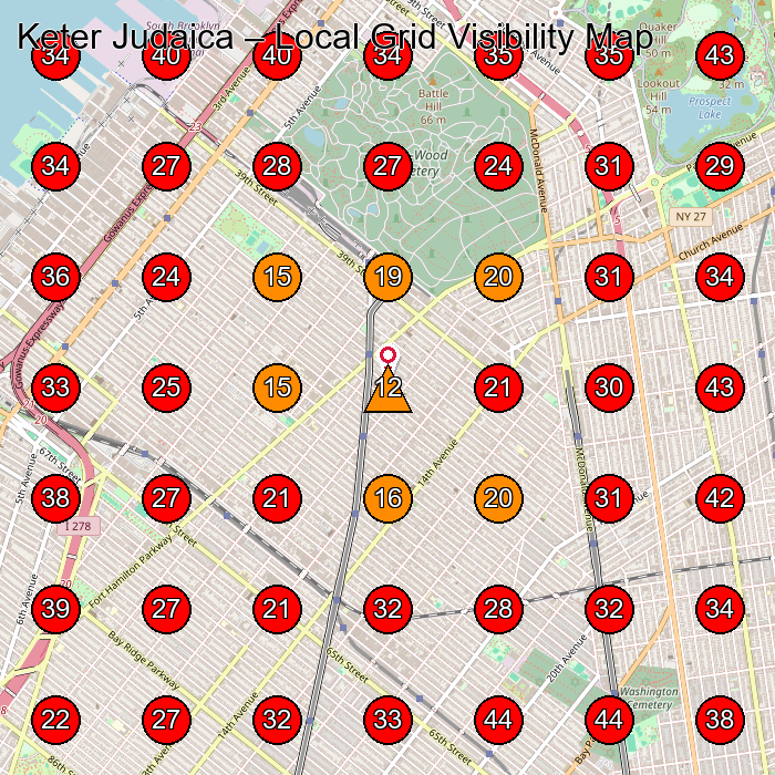 Keter Judaica GeoGrid visibility map for Wholesaler in Brooklyn
